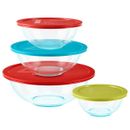 8-piece Glass Mixing Bowl Set with Plastic Lids