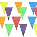 100 Foot Pennant Flag Banner | 48 Weatherproof Flags | Party Supplies for Decoration | Multicolor Pack of 1