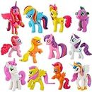 MARHABA TRADERS My Little Pony Cake Topper Toys 12 set features pony characters - Twilight Sparkle, Pinkie Pie, Rainbow Dash, Rarity, Fluttershy, and Applejack Etc, Pony Figures