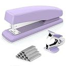 Deli Stapler, Desktop Stapler, Office Stapler, 20 Sheet Capacity, Includes 1000 Staples and Staple Remover, Purple