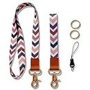 okiwung Lanyard for Keys,Neck Lanyard,Neck Strap Keychain,Wristlet Strap Key Chain Holder for Men and Women,Apply to Key Chain,Cell Mobile Phone,Id Badge,Card Holder(2 Pack),Pink purple