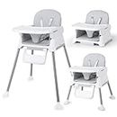 Bellababy Foldable High Chair, Adjustable Convertible 3 in 1 Baby Highchair, Booster seat, Toddler Chair Compact/Light Weight/Portable/Easy to Clean