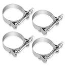 4PCS 1.5" T Bolt Hose Clamps,Stainless Steel Radiator Hose Clamps Adjustable 48-54mm for 1.5" Hose ID,Universal Heavy Duty Hose Clamps for Turbo Intake Intercooler Pipe Tube (1.5 inch)