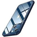TENDLIN Crystal Clear Funda iPhone 13, Carcasa Protectora Anti Choques con PC Transparente Duro Panel Posterior y Marco de TPU Suave [Nunca-Amarillo] Slim Case - Azul