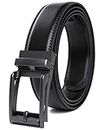 Contacts Genuine Leather Belt for Men with Easier Adjustable Autolock Buckle - Micro Adjustable Belt Fit Everywhere |Formal & Casual | Elegant Gift Box (15-Black-Waist Size Fit from 28" to 42")………