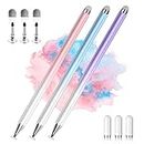 Stylus Pens for Touch Screens, 2 in 1 High Precision Universal Stylus Pen for iPad Compatible with Apple, iPhone, iPad, Android, Microsoft Tablets, Phones, 3 Pack-Blue, Pink, Purple