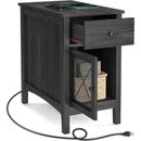 VASAGLE Side Table w/ Storage, End Table w/ Usb Ports & Outlets, Nightstand w/ Charging Station, Drawer, Storage Cabinet, Magazine Rack | Wayfair