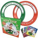 Activ Life Best Kids Ring Frisbees [Green/Orange] Play Ultimate Toss Games Friends Family Outdoors - Indoor Gym Flying Disc Toys Top Frisby Golf - Sports Juguetes para Niños Frisbie