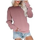 OSFVNOXV Coupons and Deals Long Sleeve Shirts for Women Lightweight Crewneck Sweatshirts Fashion Loose Basic Tops Casual Pullover Workout Tops