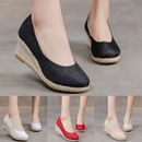 Fashion Women's Summer Shoes Slip-On Comfortable Wedges Shoes Beach Round Toe