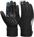 ZaySoo Full Finger Cycling Gloves for Men and Women - Touchscreen Enabled - Black