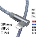 1m 2m 3m Elbow Fast Charging USB Charger Cable Data Sync Lead for iPhone iPad
