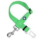 Blueberry Pet Classic Solid Color Adjustable Dog Seat Belt Tether for Dogs Cats, Neon Green, Durable Safety Car Vehicle Seatbelts Leads Use with Harness