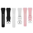 Lamshaw Classic Silicone Replacement Band for Michael Kors Bradshaw Smartwatch Strap (3 Pack-Pink+Black+White)