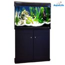 Aquarium Fish Tank Black Cabinet Stand Filter Pump LED Light 10L 35L 70L 100L