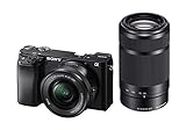 Sony Alpha 6100Y - Kit Fotocamera Digitale Mirrorless con Obiettivi Intercambiabili SELP 16-50mm + SEL 55-210mm, Sensore APS-C, Video 4K, Real Time Eye AF, ILCE6100B + SELP1650 + SEL55210, Nero