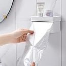 Nyarra Garbage Bag Holder For Dustbin Bags, Garbage Bag Roll Dispenser With Self Adhesive Wall Mount, Easy No Drill Installation, [Nr-1325](Plastic, White, Pack Of 1)