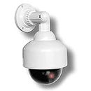 O&W Security Realistische Kamera-Attrappe, Dummykamera mit Objektiv Speed Dome mit blinkendem Licht wasserdicht für Innen- und Außenbereich
