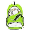 Drawstring Backpack Soccer Basketball Backpack with Shoe & Ball Compartment and Wet Pocket String Gym Bag Sackpack for Men Women, Green