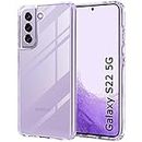 TheGiftKart Ultra-Hybrid Crystal Clear Back Case Cover for Samsung Galaxy S22 5G | Shockproof Design | Camera Protection Bump | Hard Clear Back | Bumper Case (Silicone | Transparent)