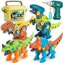 Dreamon Take Apart Dinosaur Toys for Kids with Storage Box Electric Drill, DIY Construction Build Set Educational STEM Gifts for Boys Girls