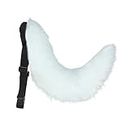 BNLIDES Fursuit Fur Tail Clip for Halloween Party Cosplay Costume Accessories for Adults (White)