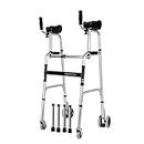 Walking Frame with 4 Wheels Folding tor for Seniors Elderly - Walking Aids Lightweight Supports Up to 440 Lbs Adjustable Compact Walking Frame Double The Comfort