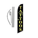 Tattoos Advertising Feather Banner Swooper Flag Sign with Flag Pole Kit and Ground Stake