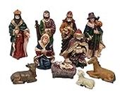 EPARTY- Statue Nativity Scene Set Baby Jesus Manger Christmas Crib Figurines Miniatures Ornament Church Xmas Gift Home Decoration