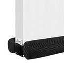 fowong Draught Excluder for Doors, 88cm Double Side Draft Excluder for Bottom of Doors, Under Door Seal Soundproof Energy Efficient Insulation Door Draft Stopper -Black