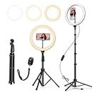 ATUMTEK 12" Selfie Ring Light with 63" Extendable Tripod Stand, Selfie Light with Phone Holder and Bluetooth Remote, Dimmable LED Ring Light for Streaming, TikTok, Zoom, Vlogging, YouTube, etc