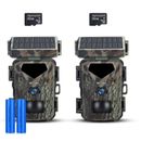 1/2 Pack 24MP 1080P Mini Solar Powered Hunting Game Trail Camera Night Vision