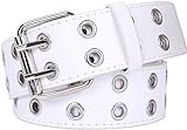 LUKSOFT C03 Leather Waist Belt Punk Rock Grommet Belt for Jeans Party Body Jewelry Accessories for Women and Girls 42 inch
