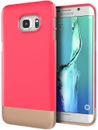 Funda delgada para teléfono celular Samsung Galaxy S7 Edge sedosa sensación suave - rosa y dorada-