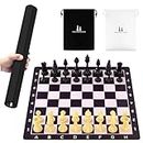 Chess Sets for Adults Unique Themed - Ecliptic Design Tournament Chess Set - 34 Weighted Chess Pieces - Roll Up Set - Large Chess Set - Travel Chess Set for Kids & Adults (Grand Prix Edition)