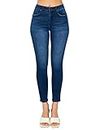 wax jean Women's Butt I Love You Basic Five Pocket Push-Up Skinny Denim Jeans, Dark Denim, 18 Plus