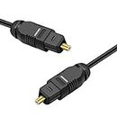 Tobo Slim Digital Audio Optical Cord/Toslink Cable Compatible with Sound Bar,PS-4,X-box,(Optical Cables 1M)-TD-673OC,Black
