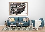VERRE ART Printed Framed Canvas Painting for Home Decor Office Wall Studio Wall Living Room Decoration (60x45inch Wooden Floater) - Vw Golf Gti #1
