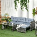 3 Piece Outdoor Patio Furniture Set with Thick Cushions