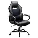 BASETBL Gaming Stuhl Chefsessel Drehstuhl, Bürostuhl Ergonomisch Hat Höhenverstellung und Wippfunktion, Feste Armlehne, Rückenschonend, Bis 150kg