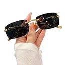 Emonex mc stan googles Rimless Sunglasses Retro Vintage square designer UV400 Protected Sunglasses (Gold Black)