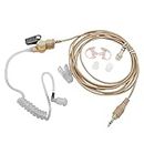 WODASEN IFB Earpiece 3.5mm Anchor Broadcaster in Ear Monitor Used On Stage On Camera Professional Earset w/ 1/4'' Connector for iPhone Android Telex Lecstronics Clear-Com Comrex (Beige)