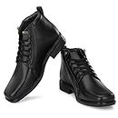 Wenzal Men's black Premium Mid Top Zipper Formal Royal Look Shoes for Men l Casual Shoes for Men l Latest Patent Leather Zip/Chain Boots For Men | Big Size Zipper Formal Shoes