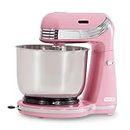 Dash Stand Mixer (Electric Mixer for Everyday Use): 6 Speed Stand Mixer with 3 qt Stainless Steel Mixing Bowl, Dough Hooks & Mixer Beaters for Dressings, Frosting, Meringues & More - Pink