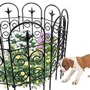 Amagabeli 8 Panels Decorative Garden Fence 10ft(L) x24in(H) Garden Fencing Rustproof Iron Garden Border Fence Edging Metal Wire Fencing Animal Barrier Flower Bed Outdoor Patio ET304
