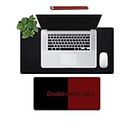 SYGA Desk Pad Protector Waterproof PU Desk Mat Blotters on Desktop Laptop Computer Gaming Keyboard Mouse Pad Non-Slip Desk Writing Mat Cover for Office & Home 90CM * 45CM Black & Red