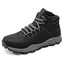 Ahico Men's Hiking Boots Trekking Camping Snow Boots Breathable Walking Outdoor Shoes Trail Non-Slip Black