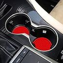 Allure Auto® (Red) Car Cup Holder Coaster, 4 Pack Universal Auto Anti Slip Cup Holder Insert Coaster, Car Interior Accessories Compatible with Hyundai Alcazar