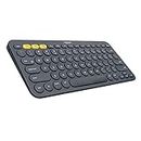Logitech K380 Multi-Device Bluetooth Wireless Keyboard with Easy-Switch for Up to 3 Devices, Slim, 2 Year Battery-PC, Laptop, Windows, Mac, Chrome OS, Android, iPadOS, Apple TV, Dark Grey