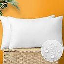 OTOSTAR Premium Outdoor Waterproof Pillow Inserts Pack of 2 Water Resistant 12 x 20 Inches Decorative Throw Pillow Inserts Rectangle Form Pillows for Couch Sham Cushion Stuffer Patio Furniture Decor